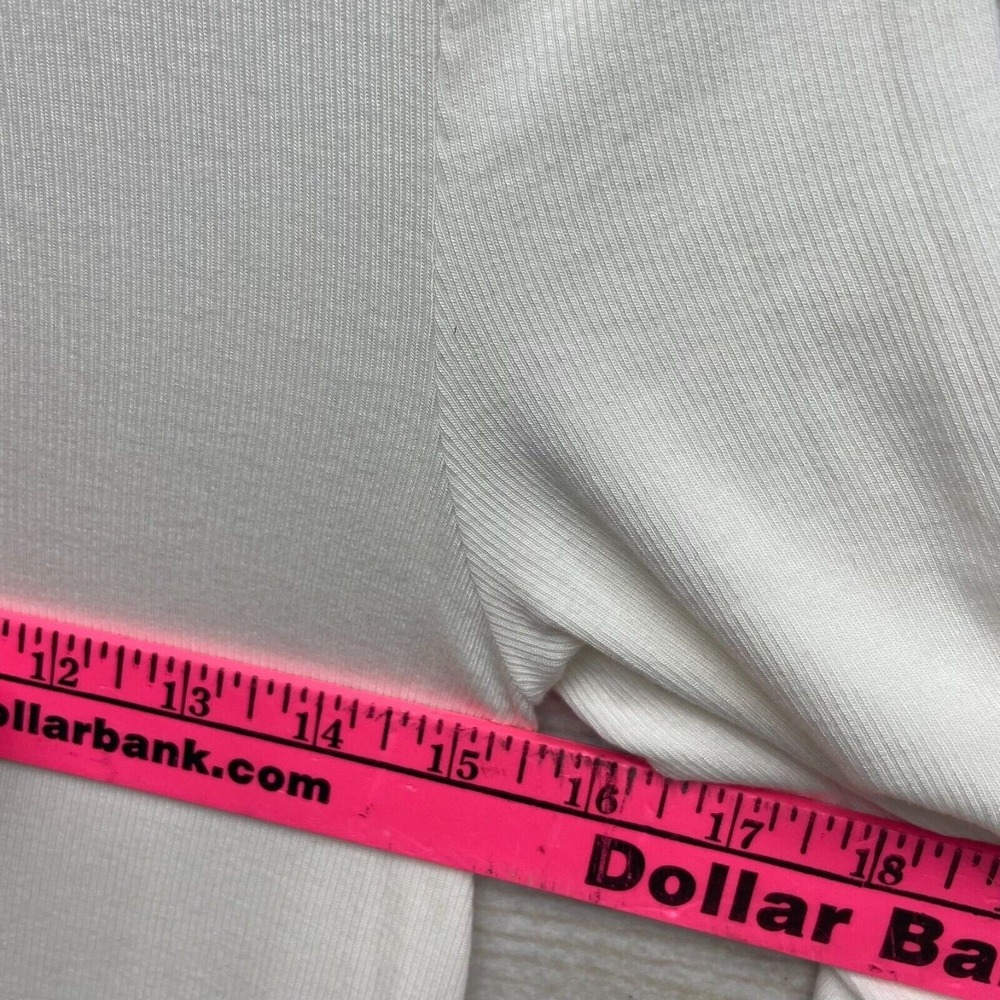 Pure + Good Ivory Ribbed 3/4 Sleeve Scoop Neck Tunic Top Small NWT - Picture 5 of 10
